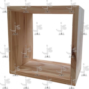 Cubo apilable 27 x 27 CM hecho de madera de pino. Fabricado por JS. Fábrica de muebles.