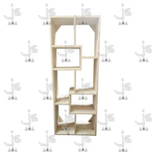 Biblioteca cubo con ocho estantes hecho de madera de pino. Fabricado por JS. Fábrica de muebles.