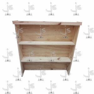 Alzada de escritorio recto de dos esttantes hecho de madera de pino. Fabricado por JS. Fábrica de muebles.