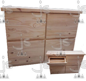 Botinero 2x2 hecho de madera de pino. Fabricado por JS. Fábrica de muebles.