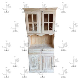 Modular de cuatro puertas un estante y dos cajones hecho de madera de pino. Fabricado por JS. Fábrica de muebles.